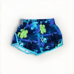 Danskin Now Women’s Athletic Running Shorts XS Blue Green Tropical Lined